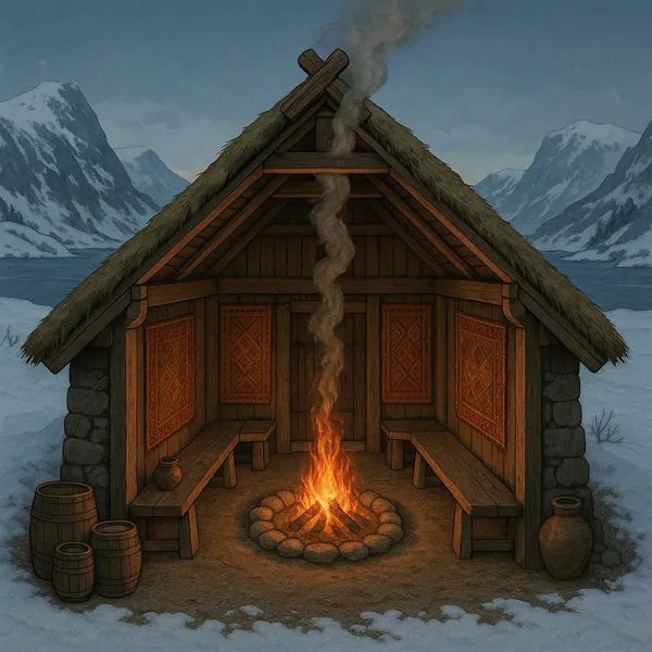 Enjoy an online jigsaw puzzle designed for browser play, featuring a cozy winter cabin scene set against snowy mountains and a frozen lakeshore.