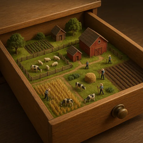 Here’s an online jigsaw puzzle you can play in your browser, focused on a charming miniature farm diorama.