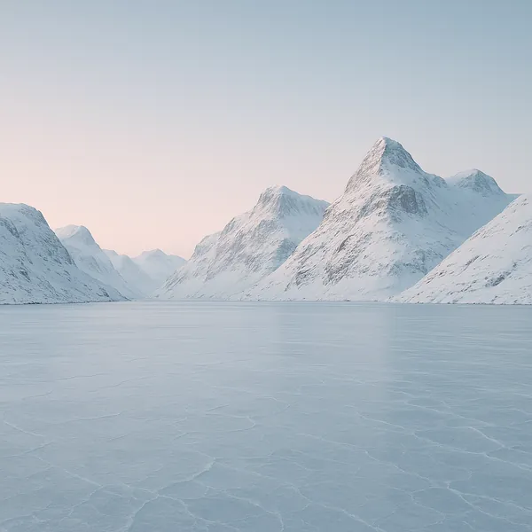 This online jigsaw puzzle features a serene winter landscape of snow‑capped mountains and a frozen lake, perfect for nature lovers and fans of peaceful scenery.