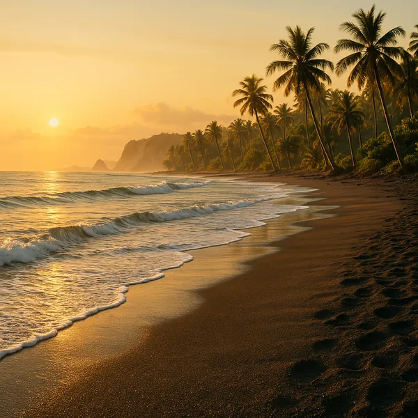 Enjoy an online jigsaw puzzle designed for browser play, featuring a serene tropical beach scene.