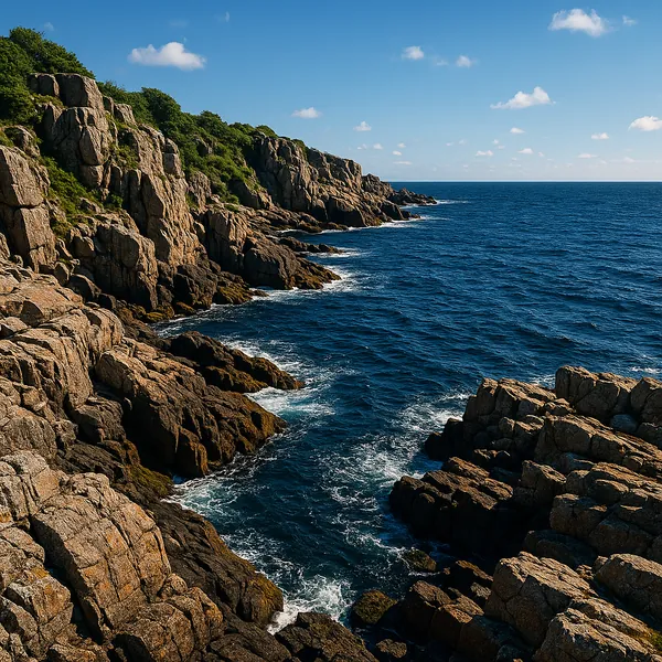 Enjoy an online jigsaw puzzle designed for browser play, featuring a rugged coastal scene that celebrates nature and the sea.