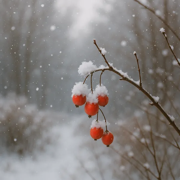 Enjoy an online jigsaw puzzle designed for browser play, featuring bright red berries dusted with fresh snow against a soft winter backdrop.