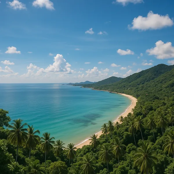 Enjoy an online jigsaw puzzle designed for browser play, featuring a tranquil tropical beach scene that celebrates nature and coastal beauty.
