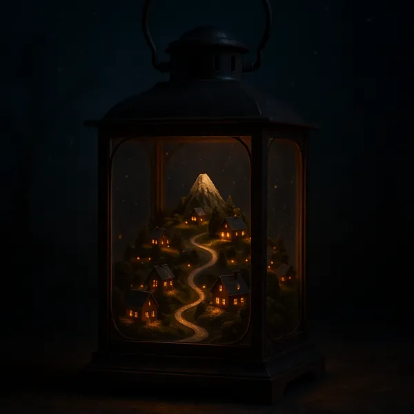 Here’s an online jigsaw puzzle you can play in your browser, featuring a whimsical miniature village scene inside a glowing lantern — a charming blend of fantas