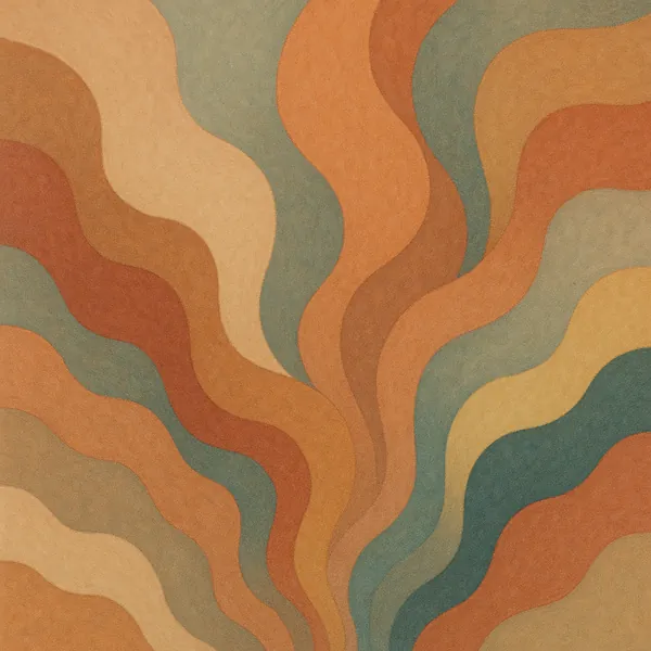 Enjoy an online jigsaw puzzle designed for browser play, featuring an abstract, retro-inspired art composition.