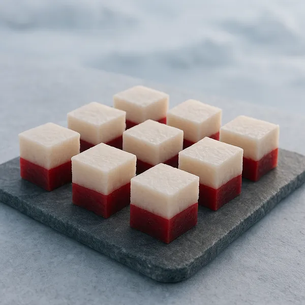 This online jigsaw puzzle features a tidy arrangement of bite-sized layered desserts, perfect for food lovers who enjoy clean, modern culinary photography.