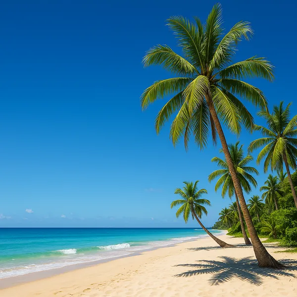 Enjoy an online jigsaw puzzle designed for browser play, featuring a serene tropical beach scene that celebrates nature and coastal beauty.
