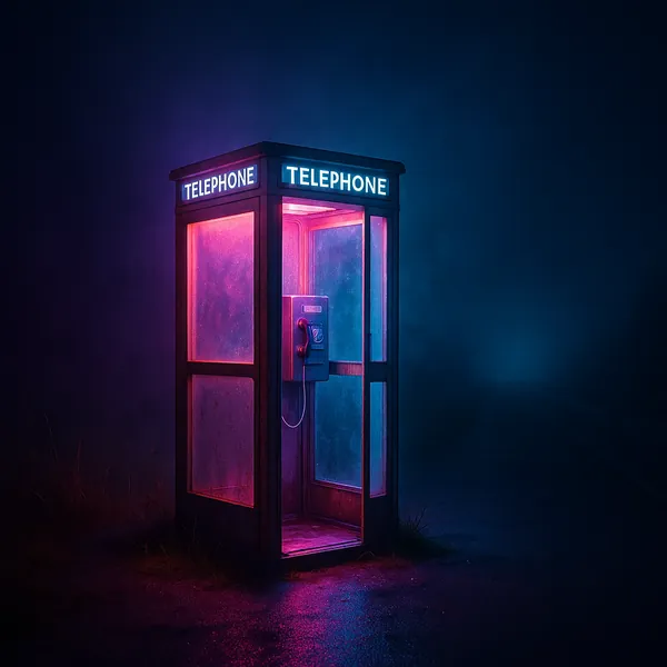 Enjoy an online jigsaw puzzle designed for browser play, featuring a lone telephone booth set against a moody nighttime scene — a blend of urban and retro tech