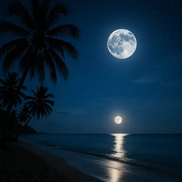 Here’s an online jigsaw puzzle you can play in your browser, featuring a tranquil coastal night scene that blends nature and celestial beauty.