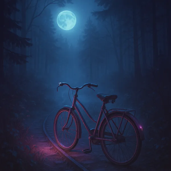 Enjoy an online jigsaw puzzle designed for browser play, featuring a moonlit night scene in a quiet forest.
