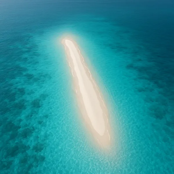 Enjoy an online jigsaw puzzle designed for browser play, featuring a serene coastal scene of a slender sandbar surrounded by vivid ocean colors.