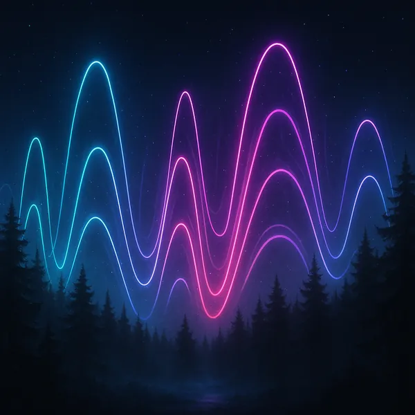 Enjoy an online jigsaw puzzle designed for browser play, featuring a dreamy night scene that blends nature and neon light.