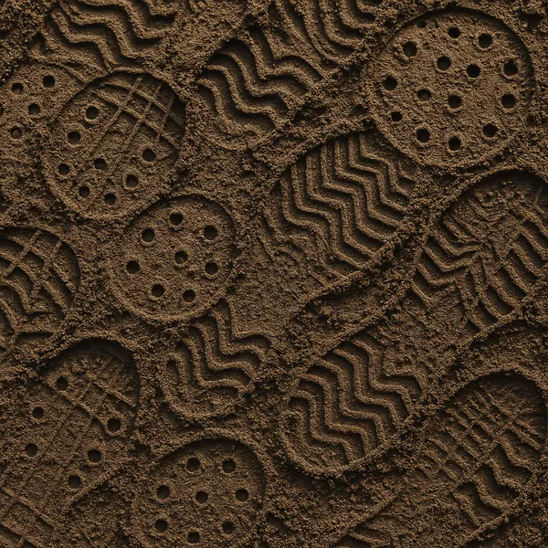 Enjoy an online jigsaw puzzle designed for browser play, featuring earthy outdoor textures and a close-up of shoe sole imprints pressed into sand.