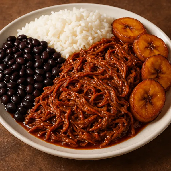 Enjoy an online jigsaw puzzle designed for browser play, featuring a warm, appetizing food scene of classic Latin-style comfort fare.
