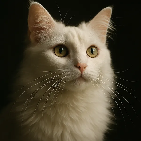 Enjoy an online jigsaw puzzle designed for browser play, featuring a close-up portrait of a graceful white cat.