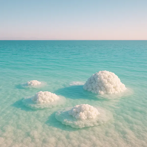 Enjoy an online jigsaw puzzle designed for browser play, featuring a serene nature scene of turquoise water meeting a soft pastel sky.