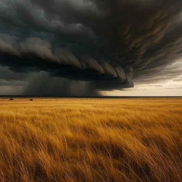 Here’s an online jigsaw puzzle you can play in your browser, focused on a dramatic nature scene of a brewing storm over open grassland.