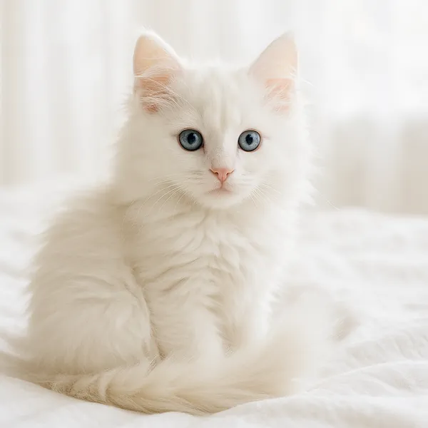 Here’s an online jigsaw puzzle you can play in your browser, featuring an adorable white kitten that captures the charm of pets and animals.