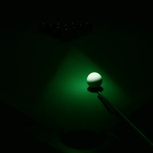 Enjoy an online jigsaw puzzle designed for browser play, featuring a moody pool table scene that centers on billiards and sport.