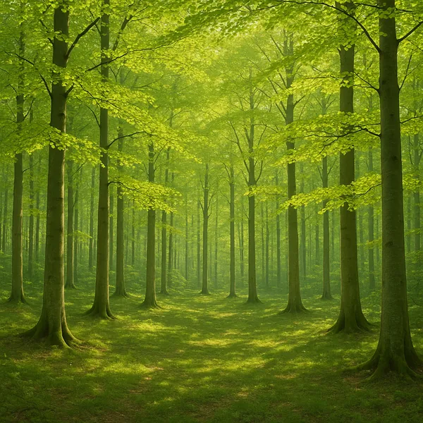 Enjoy an online jigsaw puzzle designed for browser play, featuring a serene green forest scene that celebrates nature.