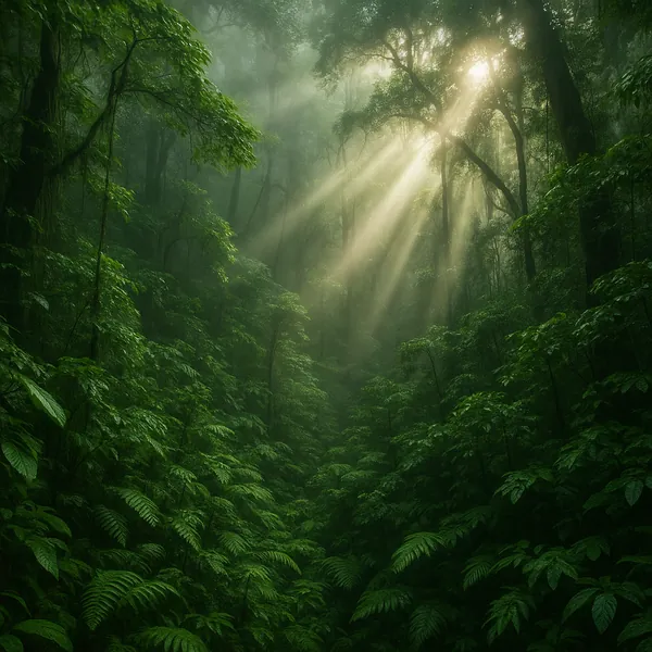 Enjoy an online jigsaw puzzle designed for browser play, featuring a tranquil forest scene rich in nature and greenery.