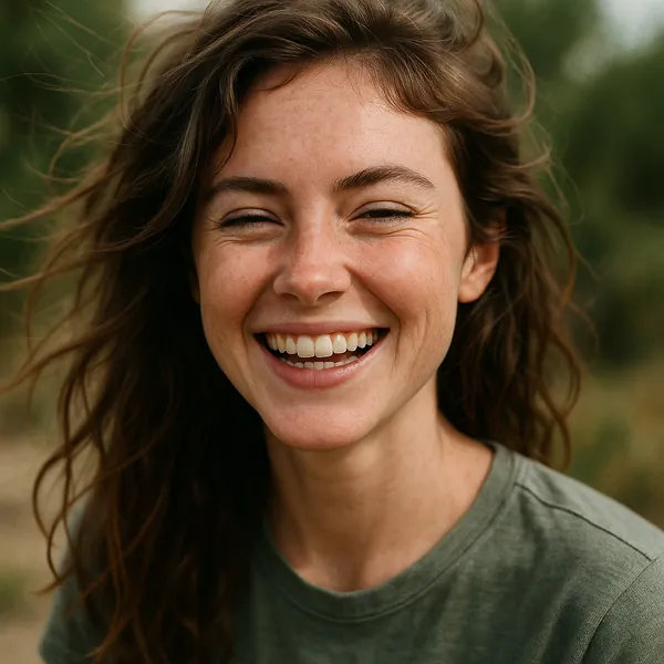 This online jigsaw puzzle features a warm outdoor portrait of a smiling person, perfect for a browser-based, relaxing puzzle session focused on people and natur