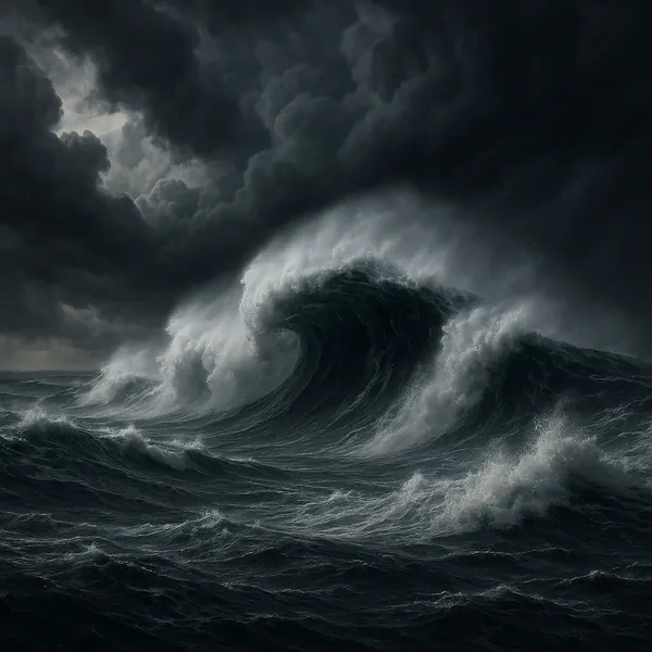 Enjoy an online jigsaw puzzle designed for browser play, featuring the raw power of a stormy ocean.
