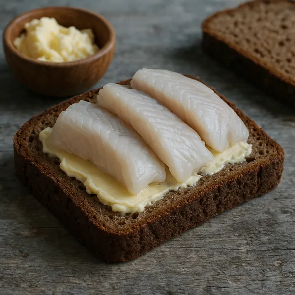 Enjoy an online jigsaw puzzle designed for browser play, featuring a close-up food scene of a traditional open-faced sandwich.