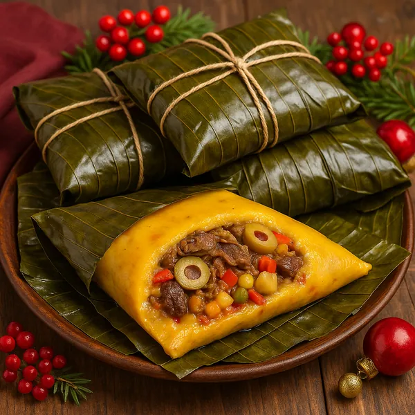 Enjoy an online jigsaw puzzle designed for browser play, featuring a delicious food scene of wrapped tamales set against a warm wooden table.