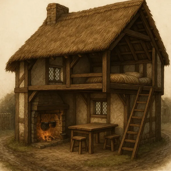 Enjoy an online jigsaw puzzle designed for browser play, featuring a cozy rustic cottage scene that blends architecture and homey interior charm.