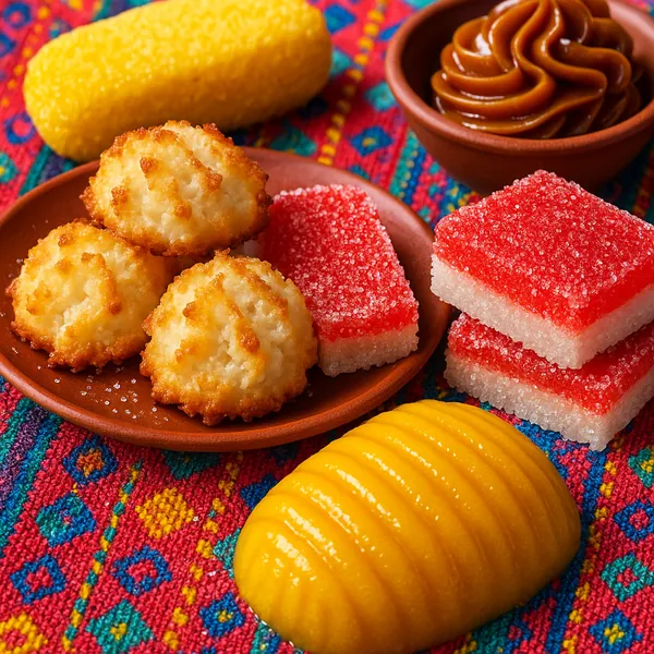 Enjoy an online jigsaw puzzle designed for browser play, featuring a colorful food-themed still life of sweets and treats.