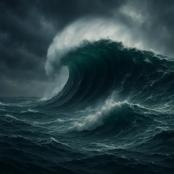 Enjoy an online jigsaw puzzle designed for browser play, featuring the dramatic power of the ocean in stormy nature scenery.