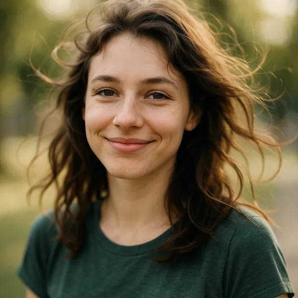 Enjoy an online jigsaw puzzle designed for browser play, featuring a gentle outdoor portrait in the people/human theme.