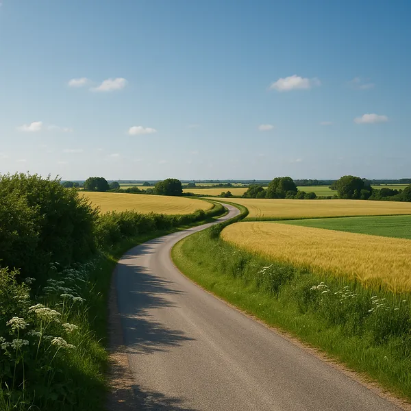 Enjoy an online jigsaw puzzle designed for browser play, featuring a peaceful countryside scene.
