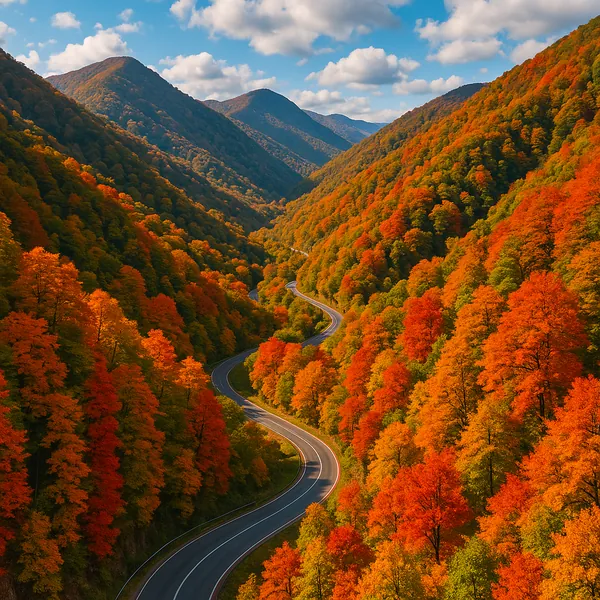 Enjoy an online jigsaw puzzle designed for browser play, featuring a breathtaking autumn landscape.