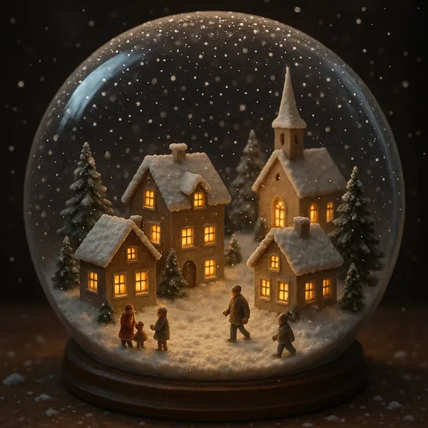 This online jigsaw puzzle features a charming miniature winter village captured inside a snow globe, perfect for fans of seasonal and holiday scenes.