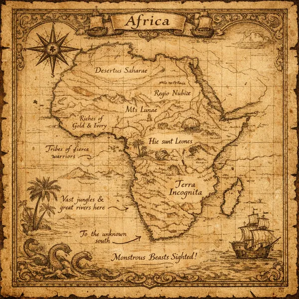 This online jigsaw puzzle features a beautifully detailed antique map of Africa, perfect for lovers of history, cartography, and vintage art.