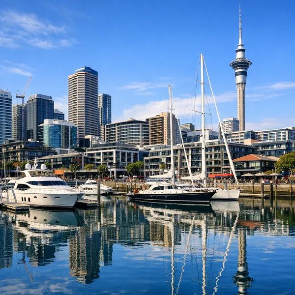 Enjoy an online jigsaw puzzle designed for browser play, featuring a sunny city waterfront scene with sailboats and modern skyline views.