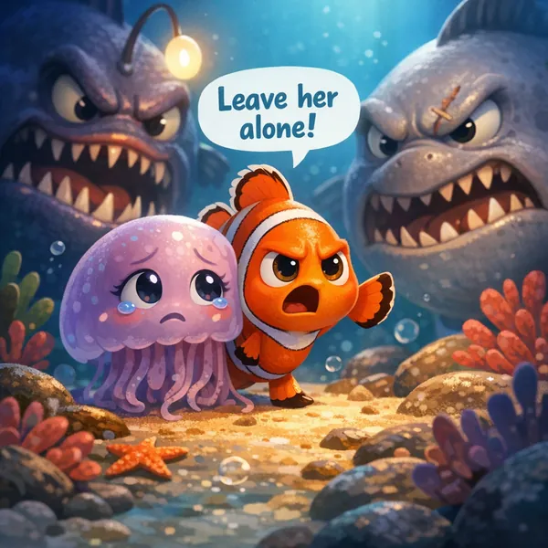 Enjoy an online jigsaw puzzle designed for browser play, featuring a charming underwater animal scene.
