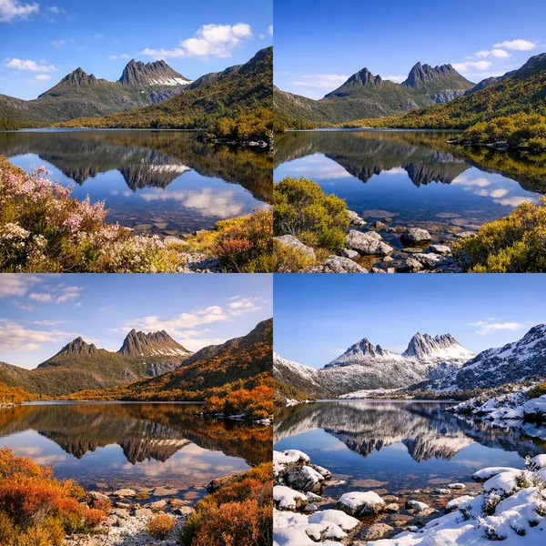 Enjoy an online jigsaw puzzle designed for browser play, featuring a serene mountain landscape reflected in a clear alpine lake.