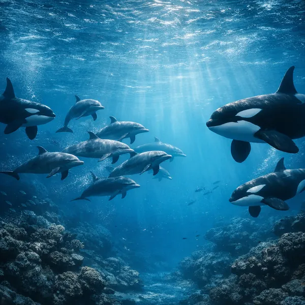 Enjoy an online jigsaw puzzle designed for browser play, featuring a serene underwater scene of ocean life.