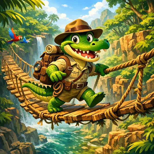 Here s an online jigsaw puzzle you can play in your browser, focused on a playful animal adventure set in a lush jungle.