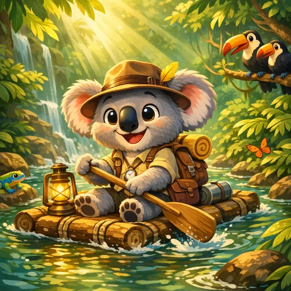 Enjoy an online jigsaw puzzle designed for browser play, featuring adorable wildlife and lush jungle scenery.