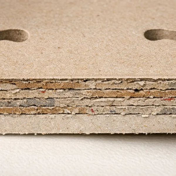 Enjoy an online jigsaw puzzle designed for browser play, featuring a close-up view of stacked cardboard layers and textured paper.