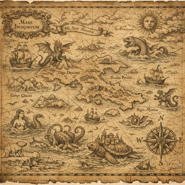 Here’s an online jigsaw puzzle you can play in your browser, featuring a vintage nautical map filled with fantasy sea creatures and explorer imagery.
