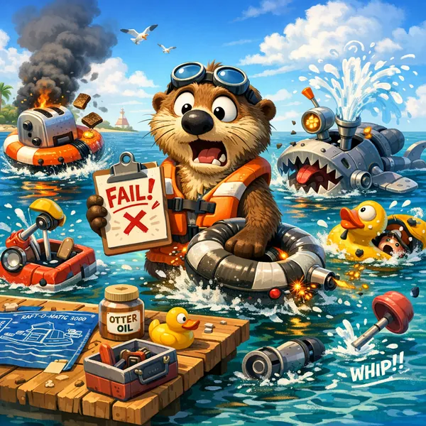 This online jigsaw puzzle features a playful animal scene set on a sunny seaside — perfect for fans of animals and nautical fun.