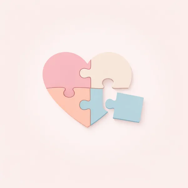 This online jigsaw puzzle features a pastel heart made from interlocking pieces, perfect for a calm, heart-themed scene you can play right in your browser.