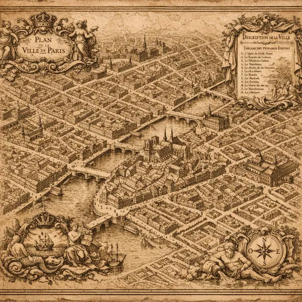 Here’s an online jigsaw puzzle you can play in your browser, featuring a vintage city map theme of historic Paris.