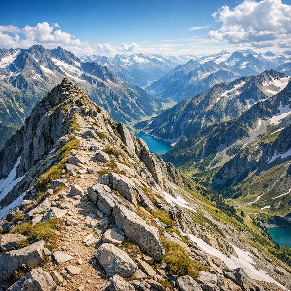 Enjoy an online jigsaw puzzle designed for browser play, featuring a stunning mountain landscape that celebrates the beauty of nature.