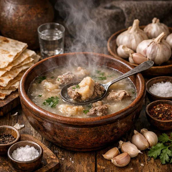 Enjoy an online jigsaw puzzle designed for browser play, featuring a cozy food scene of a steaming bowl of soup.